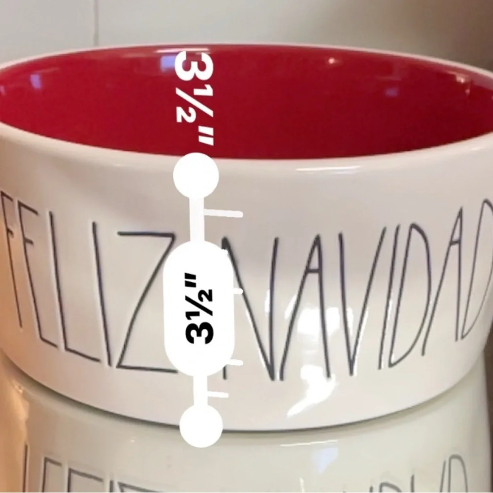 RAE DUNN Feliz Navidad White Red 8